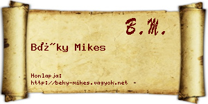 Béky Mikes névjegykártya